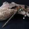 Horquilla Calmante con Aventurina Verde y Ágata Roja Floral Green Aventurine & Red Agate Floral Soothing Hairpin