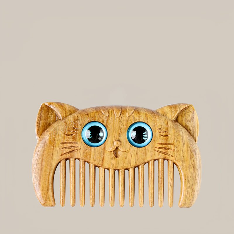 Peine con diseño de gato de sándalo verde Green Sandalwood Cat Pattern Comb