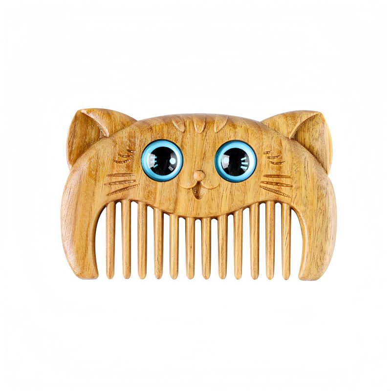 Peine con diseño de gato de sándalo verde Green Sandalwood Cat Pattern Comb