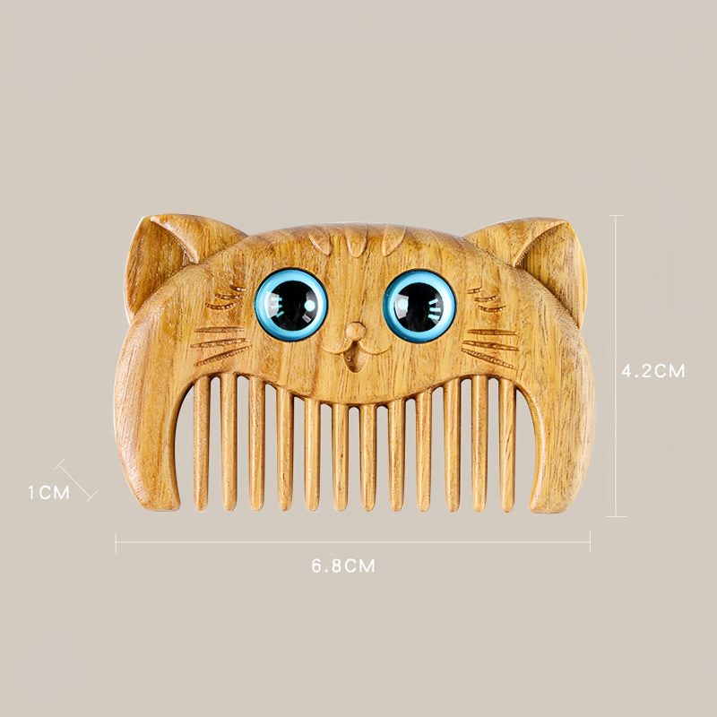 Peine con diseño de gato de sándalo verde Green Sandalwood Cat Pattern Comb