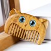 Peine con diseño de gato de sándalo verde Green Sandalwood Cat Pattern Comb