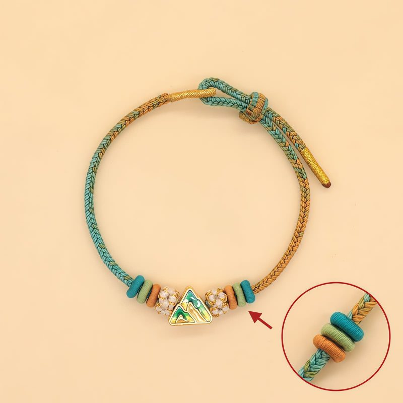 手編み八本糸平和の結び目ブレスレット Handmade Eight Thread Peace Knot Braided Bracelet