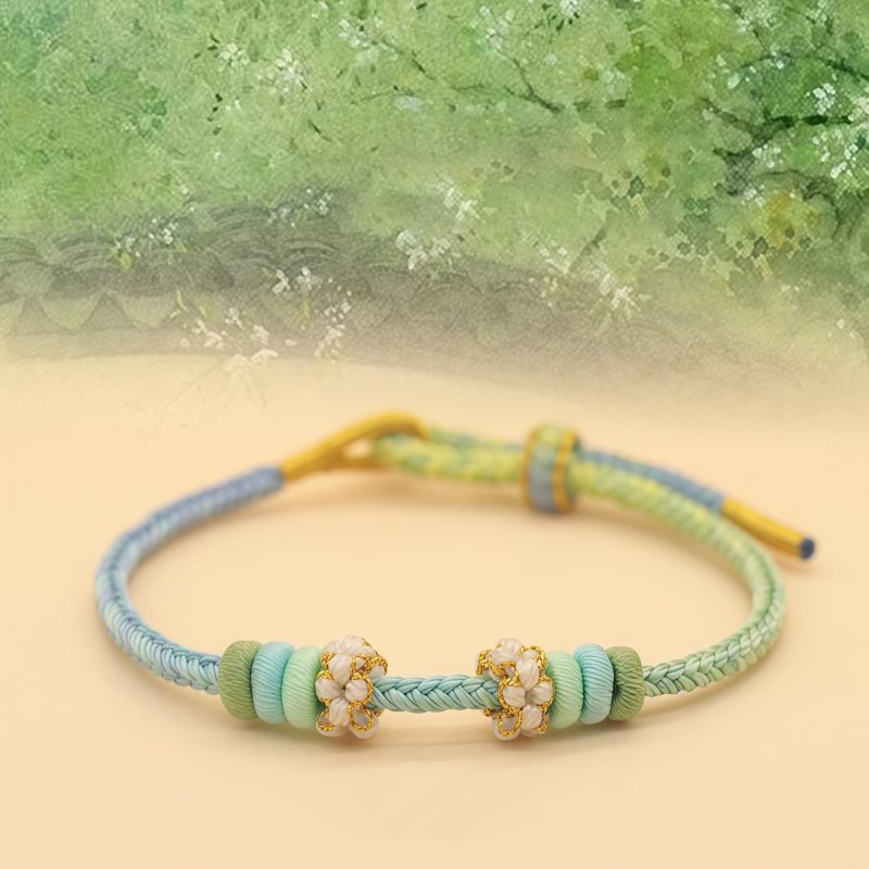 手編み八本糸平和の結び目ブレスレット Handmade Eight Thread Peace Knot Braided Bracelet
