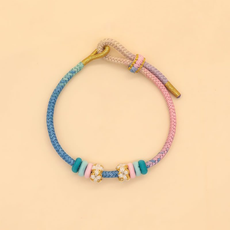 手編み八本糸平和の結び目ブレスレット Handmade Eight Thread Peace Knot Braided Bracelet