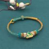 手編み八本糸平和の結び目ブレスレット Handmade Eight Thread Peace Knot Braided Bracelet