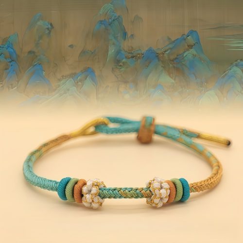 Pulsera tejida a mano con nudo de paz de ocho hilos Pulsera tejida a mano con nudo de paz de ocho hilos