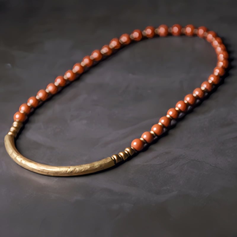 Pulsera de Pareja de Obsidiana Negra, Jaspe Rojo y Ágata Musgosa con Cobre Moss Agate Red Jasper Black Obsidian Copper Couple Bracelet