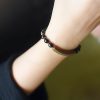 Pulsera de Pareja de Obsidiana Negra, Jaspe Rojo y Ágata Musgosa con Cobre Moss Agate Red Jasper Black Obsidian Copper Couple Bracelet