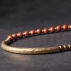 Pulsera de Pareja de Obsidiana Negra, Jaspe Rojo y Ágata Musgosa con Cobre Moss Agate Red Jasper Black Obsidian Copper Couple Bracelet