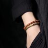 Pulsera de Pareja de Obsidiana Negra, Jaspe Rojo y Ágata Musgosa con Cobre Moss Agate Red Jasper Black Obsidian Copper Couple Bracelet