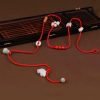 Cadena de Cintura del Zodiaco Chino de Madera de Durazno con Hilo Rojo Peach Wood Zodiac Belly Chain with Red String