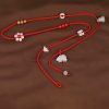 Cadena de Cintura del Zodiaco Chino de Madera de Durazno con Hilo Rojo Peach Wood Zodiac Belly Chain with Red String
