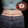 Cadena de Cintura del Zodiaco Chino de Madera de Durazno con Hilo Rojo Peach Wood Zodiac Belly Chain with Red String