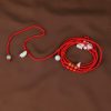 Cadena de Cintura del Zodiaco Chino de Madera de Durazno con Hilo Rojo Peach Wood Zodiac Belly Chain with Red String