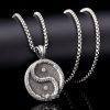 Collar con colgante de Dragón Yin Yang de Estaño Puro Pure Tin Yin Yang Dragon Pendant Necklace