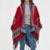 Chaleco con Capucha Tibetano con Borlas y Corazón Rojo Red Heart Tassel Tibetan Hooded Shawl
