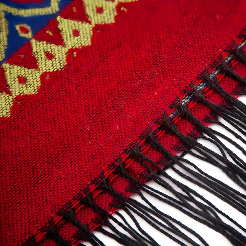 Chaleco con Capucha Tibetano con Borlas y Corazón Rojo Red Heart Tassel Tibetan Hooded Shawl