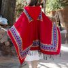 Chaleco con Capucha Tibetano con Borlas y Corazón Rojo Red Heart Tassel Tibetan Hooded Shawl