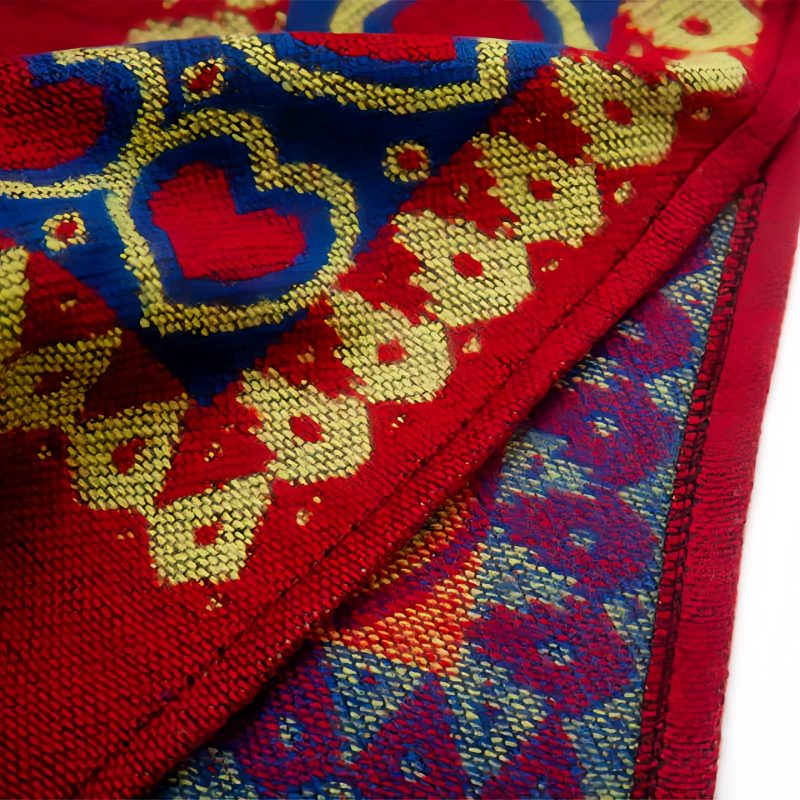Chaleco con Capucha Tibetano con Borlas y Corazón Rojo Red Heart Tassel Tibetan Hooded Shawl
