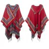 Chaleco con Capucha Tibetano con Borlas y Corazón Rojo Red Heart Tassel Tibetan Hooded Shawl