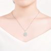 Collar con dije de Buda sonriente de jade y plata Silver Jade Laughing Buddha Pendant Necklace