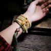 Pulseira de Âmbar de Chifre de Ovelha Tibetana 108 Contas de Mala da Sorte Tibet 108 Mala Sheep Horn Amber Luck Bracelet