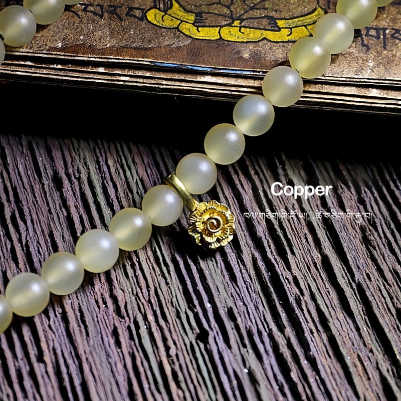 Pulseira de Âmbar de Chifre de Ovelha Tibetana 108 Contas de Mala da Sorte Tibet 108 Mala Sheep Horn Amber Luck Bracelet
