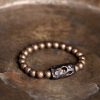 Gelang Perdamaian dari Kayu Ebony Tibet dan Tembaga Tibet Ebony Wood Copper Peace Bracelet