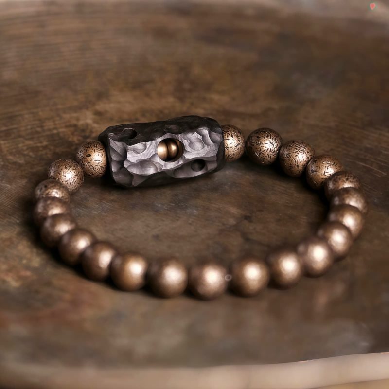 Gelang Perdamaian dari Kayu Ebony Tibet dan Tembaga Tibet Ebony Wood Copper Peace Bracelet