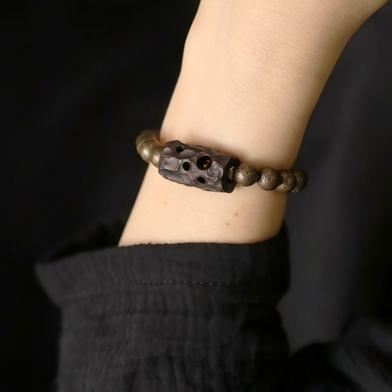 Gelang Perdamaian dari Kayu Ebony Tibet dan Tembaga Tibet Ebony Wood Copper Peace Bracelet
