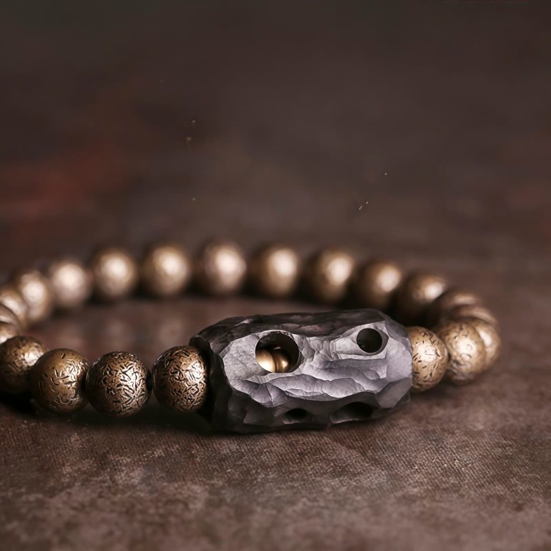 Gelang Perdamaian dari Kayu Ebony Tibet dan Tembaga Tibet Ebony Wood Copper Peace Bracelet