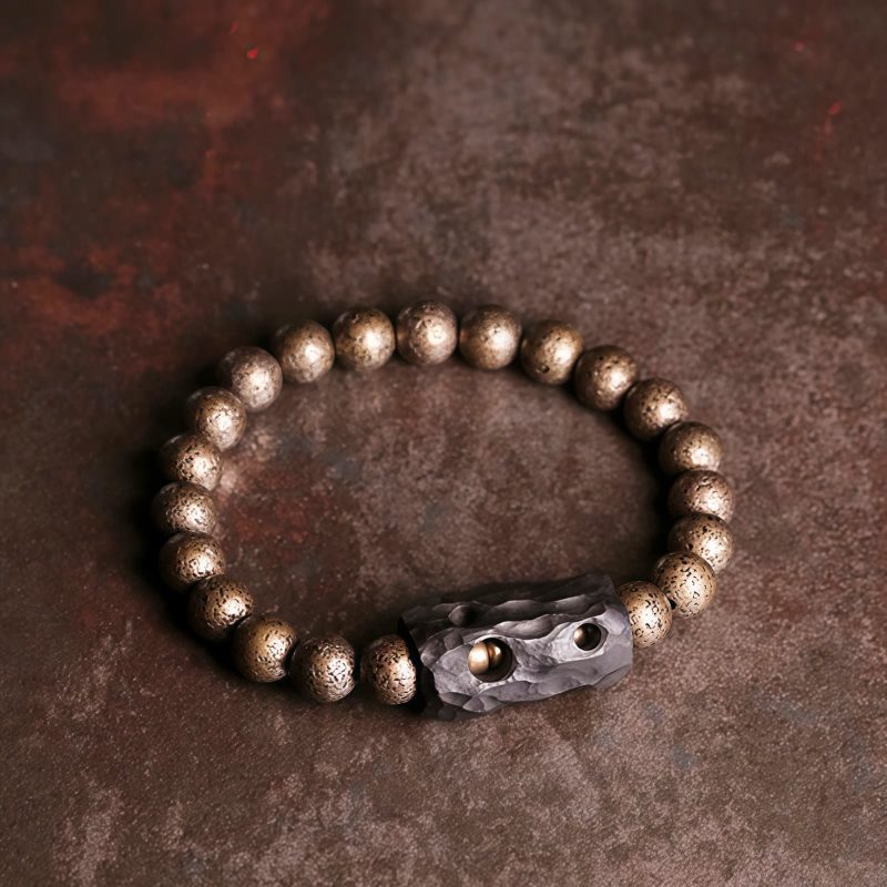 Gelang Perdamaian dari Kayu Ebony Tibet dan Tembaga Tibet Ebony Wood Copper Peace Bracelet