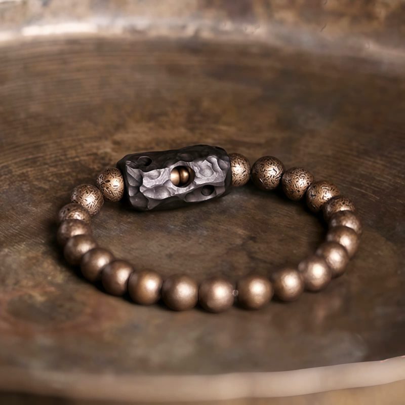 Gelang Perdamaian dari Kayu Ebony Tibet dan Tembaga Tibet Ebony Wood Copper Peace Bracelet