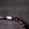 سوار يد مزدوج من خشب الأبنوس التبتي مع حبات Dzi و النحاس Tibet Ebony Wood Dzi Bead Copper Double Wrap Bracelet
