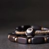 سوار يد مزدوج من خشب الأبنوس التبتي مع حبات Dzi و النحاس Tibet Ebony Wood Dzi Bead Copper Double Wrap Bracelet