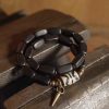 سوار يد مزدوج من خشب الأبنوس التبتي مع حبات Dzi و النحاس Tibet Ebony Wood Dzi Bead Copper Double Wrap Bracelet