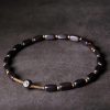 سوار يد مزدوج من خشب الأبنوس التبتي مع حبات Dzi و النحاس Tibet Ebony Wood Dzi Bead Copper Double Wrap Bracelet