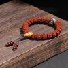 Pulsera Tibetana de la Fortuna con Cuentas Rudraksha, Dzi y Gato de la Suerte Tibet Rudraksha Dzi Bead Lucky Cat Wealth Bracelet
