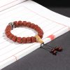 Pulsera Tibetana de la Fortuna con Cuentas Rudraksha, Dzi y Gato de la Suerte Tibet Rudraksha Dzi Bead Lucky Cat Wealth Bracelet