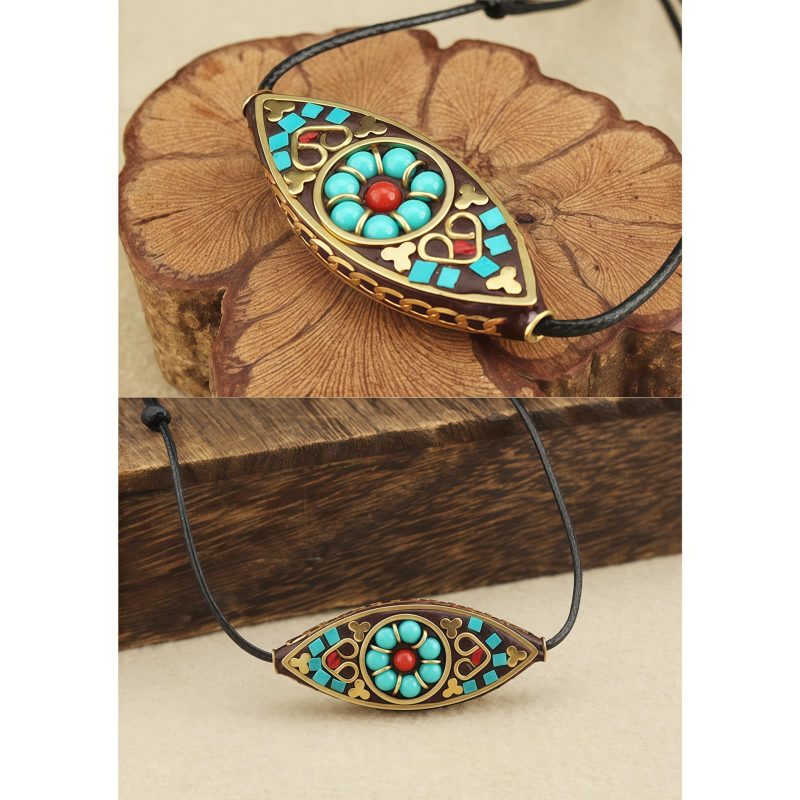 Collar de Protección con Turquesa Marquise del Tíbet Tibet Turquoise Marquise Protection Necklace