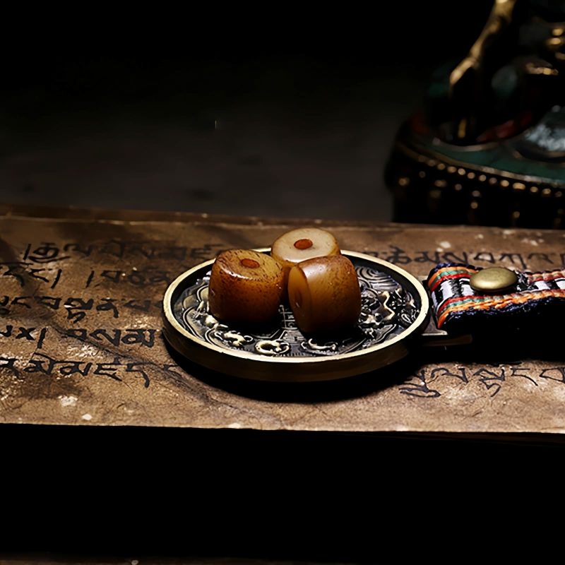 Pulseira de Equilíbrio de Osso de Iaque e Âmbar Mala Tibetana 108 Contas Tibetan 108 Mala Yak Bone Amber Balance Bracelet