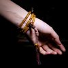 Pulseira de Equilíbrio de Osso de Iaque e Âmbar Mala Tibetana 108 Contas Tibetan 108 Mala Yak Bone Amber Balance Bracelet