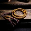 Pulseira de Equilíbrio de Osso de Iaque e Âmbar Mala Tibetana 108 Contas Tibetan 108 Mala Yak Bone Amber Balance Bracelet