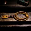 Pulseira de Equilíbrio de Osso de Iaque e Âmbar Mala Tibetana 108 Contas Tibetan 108 Mala Yak Bone Amber Balance Bracelet