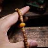 Pulseira de Equilíbrio de Osso de Iaque e Âmbar Mala Tibetana 108 Contas Tibetan 108 Mala Yak Bone Amber Balance Bracelet