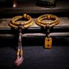 Pulseira de Equilíbrio de Osso de Iaque e Âmbar Mala Tibetana 108 Contas Tibetan 108 Mala Yak Bone Amber Balance Bracelet