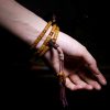 Pulseira de Equilíbrio de Osso de Iaque e Âmbar Mala Tibetana 108 Contas Tibetan 108 Mala Yak Bone Amber Balance Bracelet