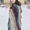 Selendang Poni Bergelombang Tibet Biru Beige Tibetan Blue Beige Wavy Tassel Shawl