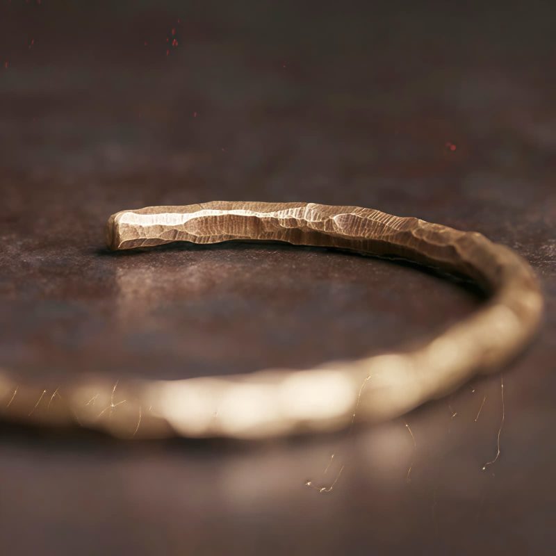 Gelang Copper Tiga Bump Tekstur dan Keberuntungan Tibet Tibetan Bump Texture Copper Luck Cuff Bracelet