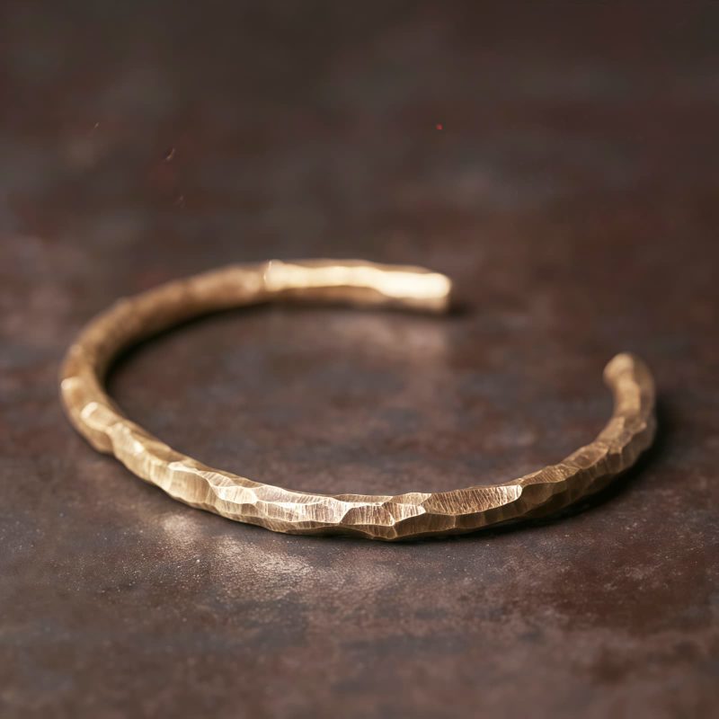 Gelang Copper Tiga Bump Tekstur dan Keberuntungan Tibet Tibetan Bump Texture Copper Luck Cuff Bracelet